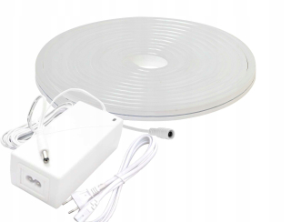 Osvetlenie nábytku - Sada 5m Neon 12V LED pásma neutrálny + napájací zdroj