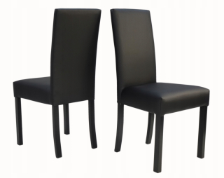 Kuchynská, jedálenská stolička - Set 6x kresla čierna ekologická koža sada stoličiek