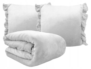 Prikrývka, prehozy na posteľ - FATTY -PILLOWCASKA KOC Fascino J.Szary vankúš