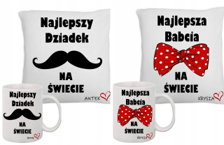 Vankúš na spanie - Nastavte hrnček + babičku a dedič vankúšu