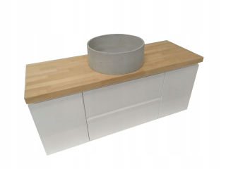 Doska pod umývadlo - Kúpeľňa s dubovými hornými 160 MDF lak
