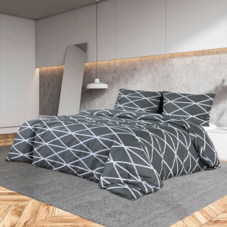 Kompletný set posteľných obliečok - Šedá posteľná súprava 220x240cm bavlna