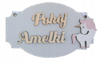 3D detká dekorácia - Prívesok s menom dievčenskej izby