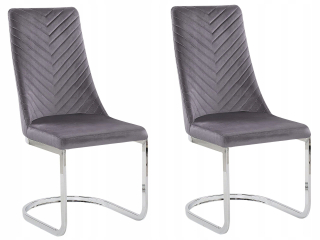 Kuchynská, jedálenská stolička - Sada 2 stoličiek pre jedáleň velor Gray