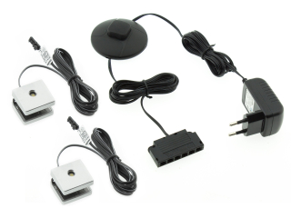 Osvetlenie nábytku - 2x sada LED sponky Zeta3S pre police+napájanie