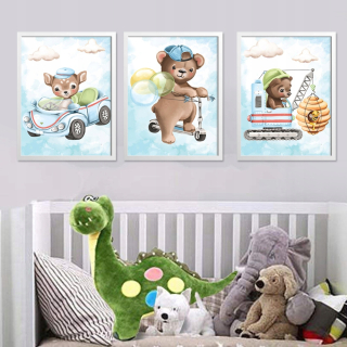 Detský obraz - Set 3 obrázky A2 40x50cm plagáty Boy Hit Hit