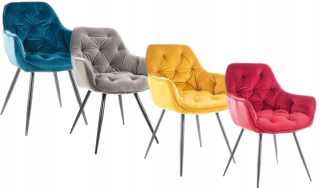 Kuchynská, jedálenská stolička - Nastavte 4 ks - kreslo Cherry Velvet Velvet.