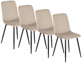 Kuchynská, jedálenská stolička - 4x sada ibis stolička kuchyňa jedáleň velor béžová