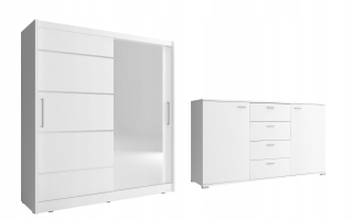 Šatníková skriňa do študenskej izby - Mesito Mesito šatníka 180 cm + hrudník 150 cm biely