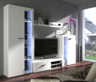 Obývacia stena - Rio Oak Wotan/White Bench Skladacia lavica