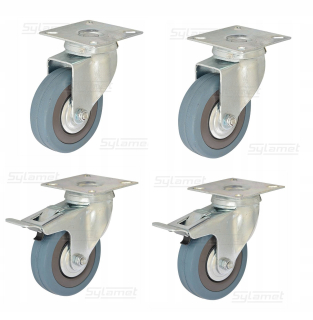 Kolieska na nábytok - 4 -pcs 100 mm kolesá, 260 kg rotačné kolesá