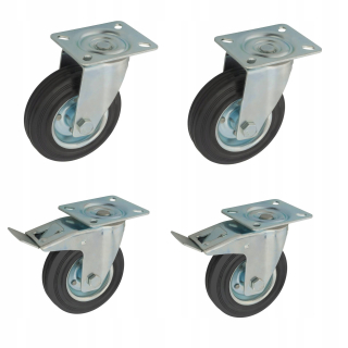 Kolieska na nábytok - 4 -pcs 125 mm kolesá, 400 kg rotačné kolesá