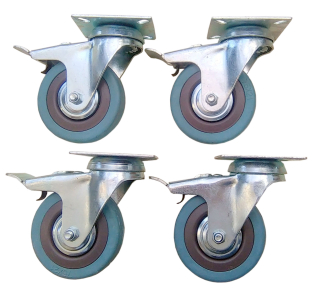 Kolieska na nábytok - Sada kolies 4 ks. Kruh 75 mm kolies 250 kg !!