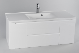 Kúpeľňové zostava nábytku - Kúpeľňa Set skrinky s umývadlom 120 x 48 F