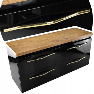 Skrinka do kúpeľne - Kúpeľňa s horným dubovým vrchom, Zlatá podkrovná rukoväť