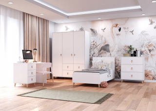 Zostava nábytku do detskej izby - Sada detského nábytku Niko 1 White Mat