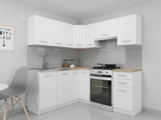 Kuchynská linka - Sada kuchynského nábytku Nicea Corner White + Pulttop