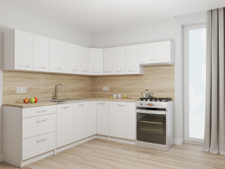 Kuchynská linka - Sada kuchynského nábytku Rhodos White + Pulttop