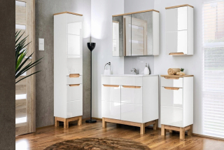 Kúpeľňové zostava nábytku - Sada bieleho kúpeľňového nábytku biela 60 cm