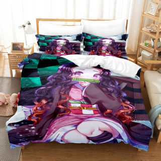 Kompletný set posteľných obliečok - Posteľná súprava Nezuko Kamado Anime Bedding Set