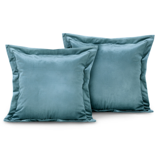Obliečka na vankúš - Sada vankúšov 45 cm salón velor modrá 2 ks