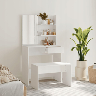 Toaletný stolík - VADAXL WHITE TABLE 74 x 141 x 40 cm stolička