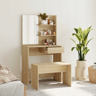Toaletný stolík - Vidaxl Daysl Sonom Sonom 74 x 141 x 40 cm stolica
