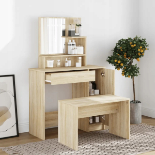 Toaletný stolík - Vidaxl Daysl Sonoma Sonoma 86 x 136 x 35 cm stolica vrátane