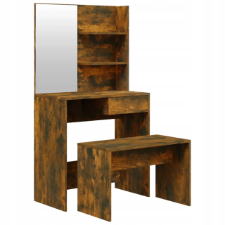 Toaletný stolík - Set s toaletným stolom, Smoky Oak, 74,5 x 40x141 cm