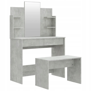 Toaletný stolík - Sada s toaletným stolom, sivý betón, 96 x 40 x 142 ° C