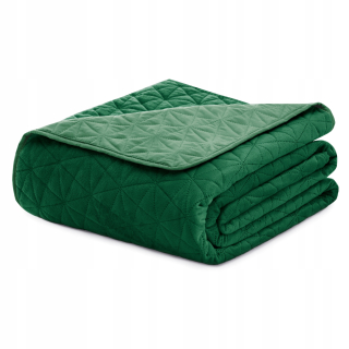 Prikrývka, prehozy na posteľ - Zelená dvoma -posteľná posteľná bedspread 200x220 zamatový vzor