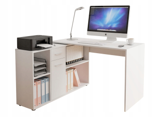 Písací stôl pre mládež - White Corner Desk na učenie sa kancelárie Armando