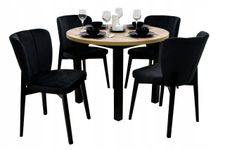 Stôl so stoličkami do obývačky - stoličky kresla, modernosť, stôl 100 cm
