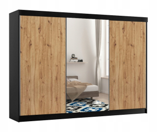 Šatníková skriňa do študenskej izby - Šatnícka šatníková skriňa + zrkadlo až do 250x273