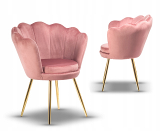 Kuchynská, jedálenská stolička - stolička stoličky Glamour Shelly Pink Gold noha
