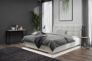 Posteľ do spálne - Čalúnená posteľ ASTI 200x200 LED voľba