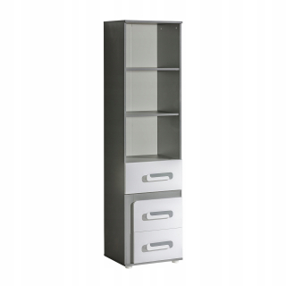 Úložný regál, polica do izby - Apetito Ape_05 Bookcase Furniture 50 Anthracite White Oak