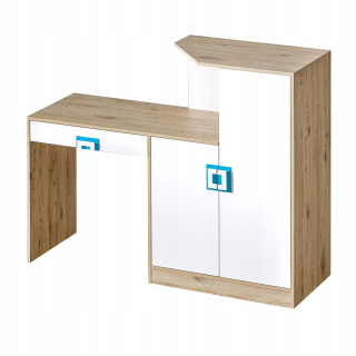 Detský písací stôla do detskej izby - Nábytok NICO_11 Desk hrudník z dubového svetla / bielej