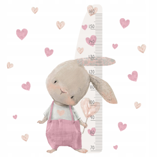 Meter na meranie výšky detí - Nálepka Miarka Growth Bunny 50x100 cm