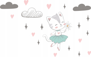 Destké samolepky - Nálepky na stenu pre deti Kitty Fairy
