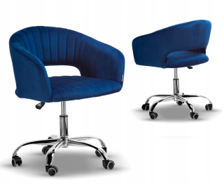 Kancelárske kreslo - Moderné rotačné kreslo Margo Blue/Chrome