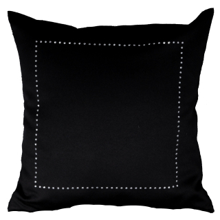 Obliečka na vankúš - Dekoratívne vankúš Glamour 40x40 s čiernymi kamienkami