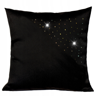 Obliečka na vankúš - vankúš so zirkónmi 40x40 vzor Krystal Black