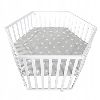 Ohrádka pre deti - Červ drevené hexagonálne playpen s hviezdami