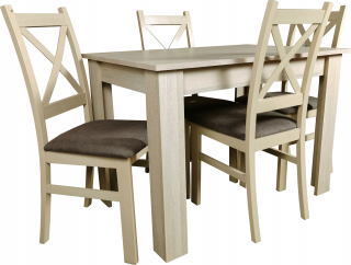 Jedálenská zostava, set - Tabuľka 120x80 + 4 stoličky Škandinávsky štýl Scandi