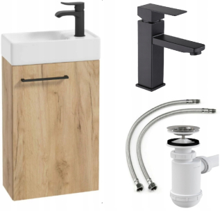 Skrinka do kúpeľne - Skrinka s kabínou 40x22 Small + Siphon + batéria