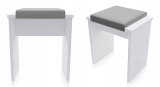 Stolík, taburetka - Step Simpe White Grey Pouf pre šatňu