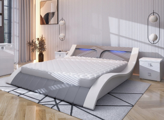 Posteľ do spálne - Čalúnené Maroco 160x200 lôžko s nádobou + LED