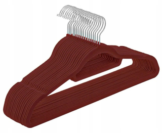 Vešiak do predsiene - Vitto Velor Hanger Set 20 kusov - Burgundsko