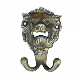 Vešiak do predsiene - Liatinový vešiak. Lion Head Lion 12x8cm